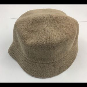 August Hats Cloche Hat Wool Blend Tan Flapper O/S